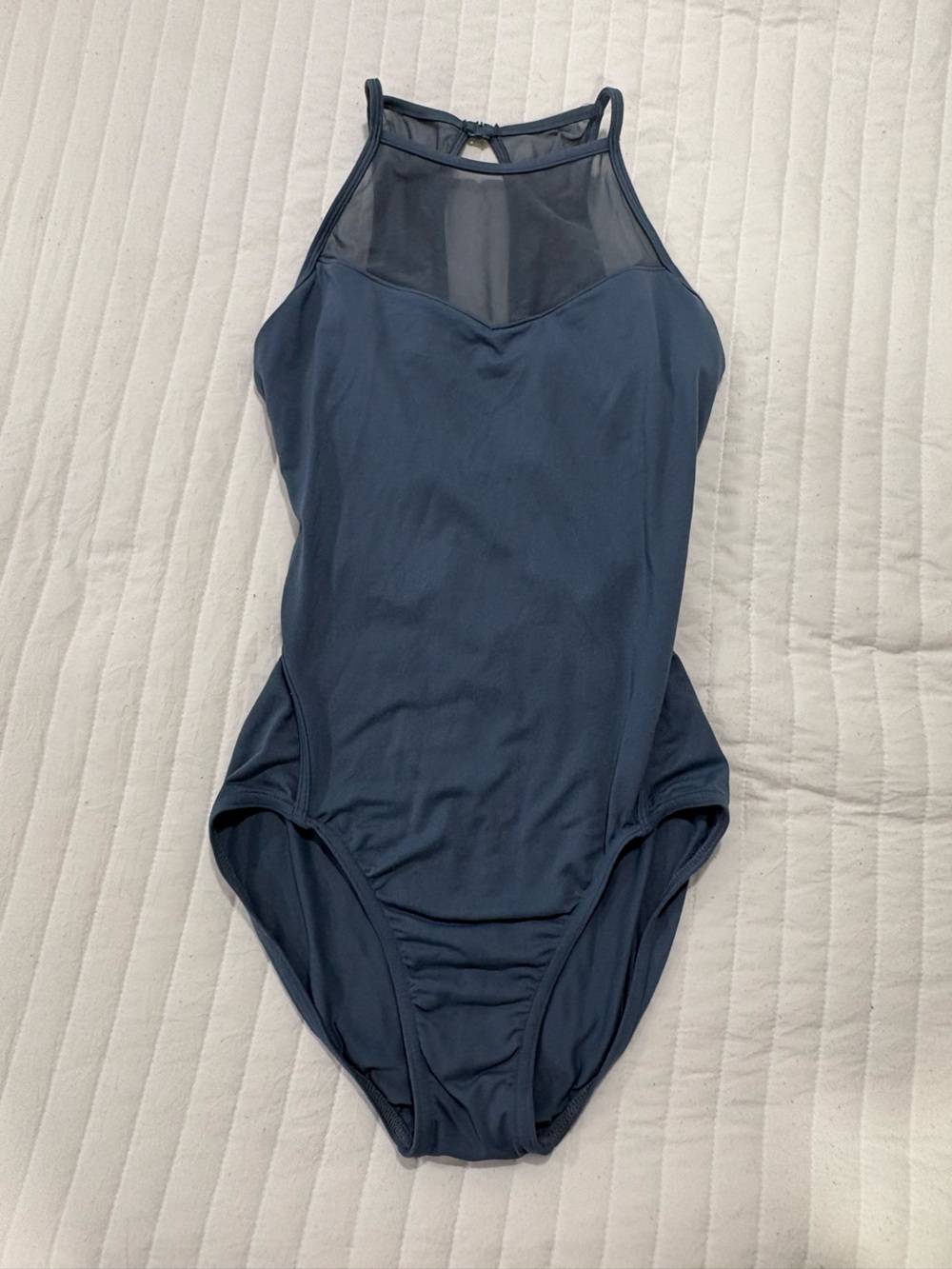 Bloch Navy Blue High-Neck Dance Leotard with Lace